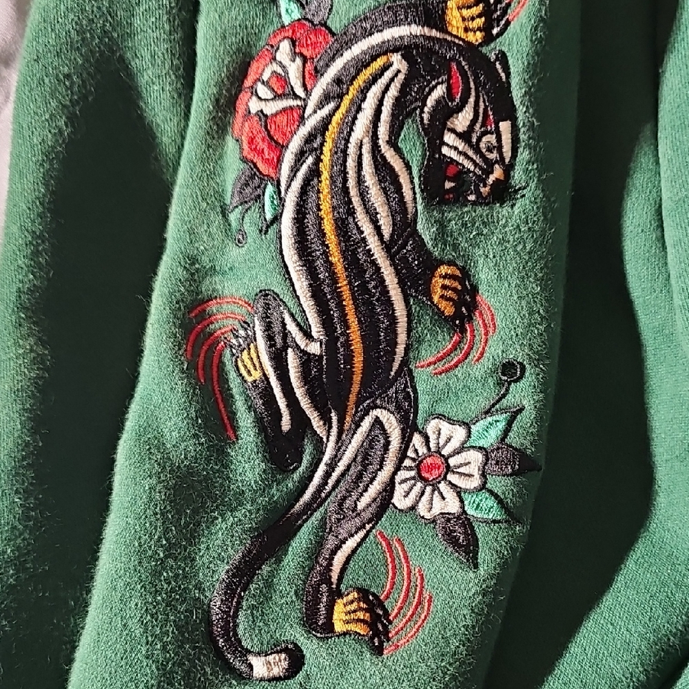 Green Embroidered Sweatpants